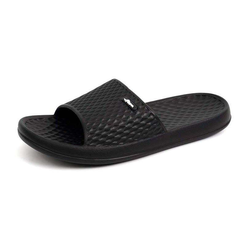 FUNKYMONKEY Womens Shower Sandals Indoor Home Non Slip Bathroom Slippers (9 M US, Black) - Image 1